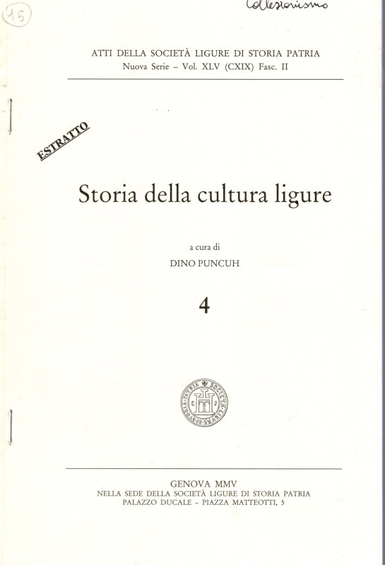 PERA Rossella. - Il collezionismo numismatico a Genova e in Liguria: alcuni aspe...