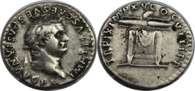 Römische Münzen, MÜNZEN DER RÖMISCHEN KAISERZEIT. Titus (79-81 n. Chr.) Rom. AR Denar (3,3 g. 18,1 mm). Vs.: IMP TITVS CAES VESPASIAN AVG P M. Kopf de...