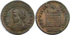 Römische Münzen, MÜNZEN DER RÖMISCHEN KAISERZEIT. Constantius II. (337-361 n. Chr). Follis 328-329 n. Chr., Nicomedia. (2.75 g. 19 mm) Vs.: FL IVL CON...