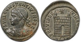 Römische Münzen, MÜNZEN DER RÖMISCHEN KAISERZEIT. Constantius II. Follis 337-361 n. Chr. (2,66 g. 20,5 mm) Vs.: FL IVL CONSTANTIVS NOB C, Büst n. l. R...
