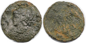 Römische Münzen, MÜNZEN DER RÖMISCHEN KAISERZEIT. Constantinopolis. Follis ca. 350 n. Chr. (1,88 g. 16,5 mm) Vs.: [VRBS] ROMA, Büste der Roma mit Helm...