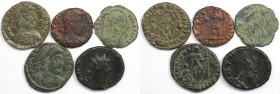 Römische Münzen, Lots und Sammlungen römischer Münzen. MÜNZEN DER RÖMISCHEN KAISERZEIT. Lot von 5 Münzen ND. Schön-sehr schön