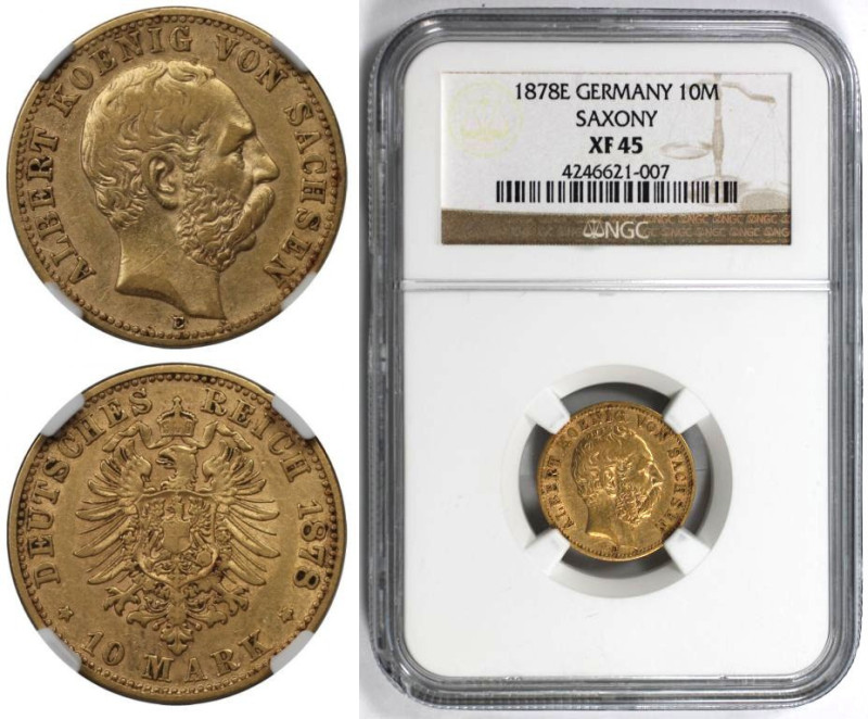 Deutsche Münzen und Medaillen ab 1871, REICHSGOLDMÜNZEN, Sachsen. Albert (1873-1...