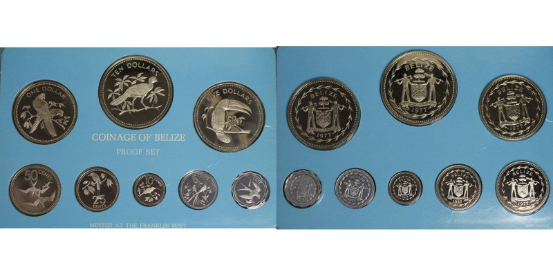 Weltmünzen und Medaillen, Belize. Proof-Set (1 Cent, 5 Cents, 10 Cents, 25 Cents...