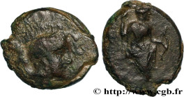 SICILY - UNCERTAIN
Type : Onkia 
Date : c. 340-330 AC. 
Mint name / Town : Agrigente, Sicile 
Metal : copper 
Diameter : 17  mm
Orientation dies : 9  ...