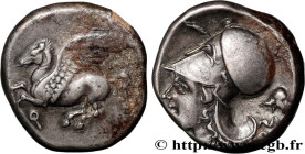 CORINTHIA - CORINTH
Type : Statère 
Date : c. 340 AC 
Mint name / Town : Corinthe, Corinthie 
Metal : silver 
Diameter : 20  mm
Orientation dies : 9  ...