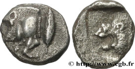 MYSIA – KYZIKOS / CYZICUS
Type : Trihemiobole 
Date : c. 480-450 AC. 
Mint name / Town : Cyzique, Mysie 
Metal : silver 
Diameter : 11  mm
Orientation...