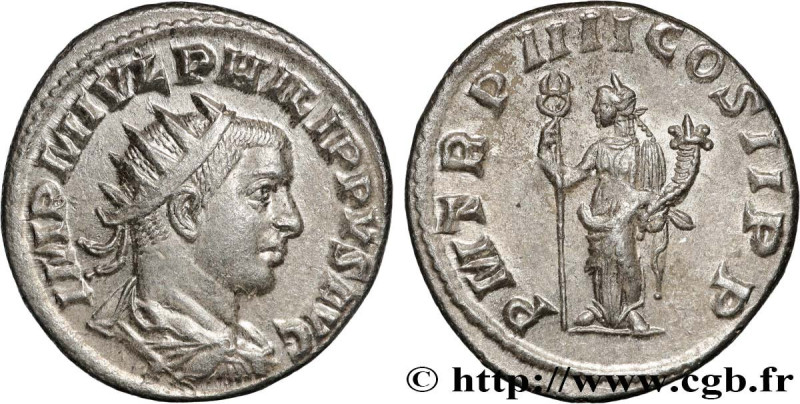 PHILIPPUS II
Type : Antoninien 
Date : 247 
Mint name / Town : Antioche 
Metal :...