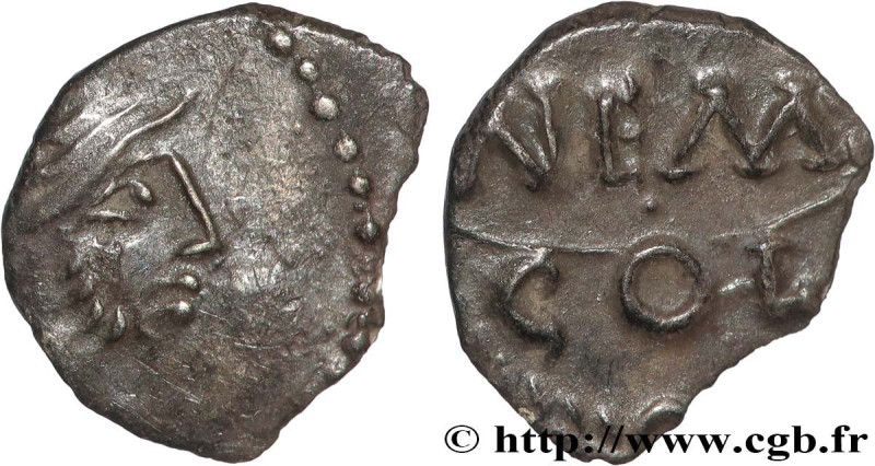 NEMAUSUS - NÎMES
Type : Obole NEM COL 
Date : c. 40 AC. 
Metal : silver 
Diamete...