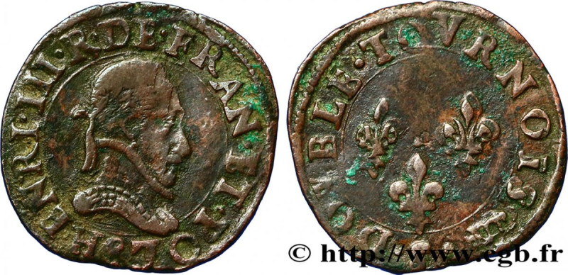 HENRY III
Type : Double tournois, type de Troyes 
Date : (1578-1580) 
Date : n.d...