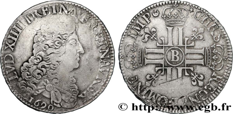 LOUIS XIV "THE SUN KING"
Type : Écu aux huit L, 1er type 
Date : 1690 
Mint name...