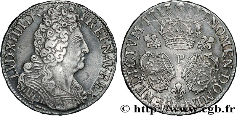 LOUIS XIV "THE SUN KING"
Type : Demi-écu aux trois couronnes 
Date : 1713 
Mint ...