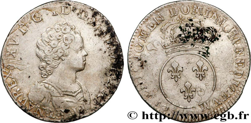 LOUIS XV THE BELOVED
Type : Quart d'écu dit “vertugadin” 
Date : n.d. 
Metal : s...