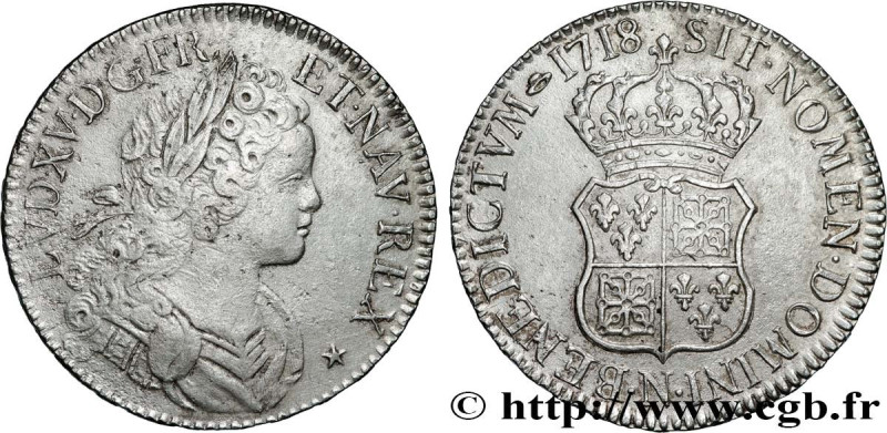 LOUIS XV THE BELOVED
Type : Écu dit "de France-Navarre" 
Date : 1718 
Mint name ...