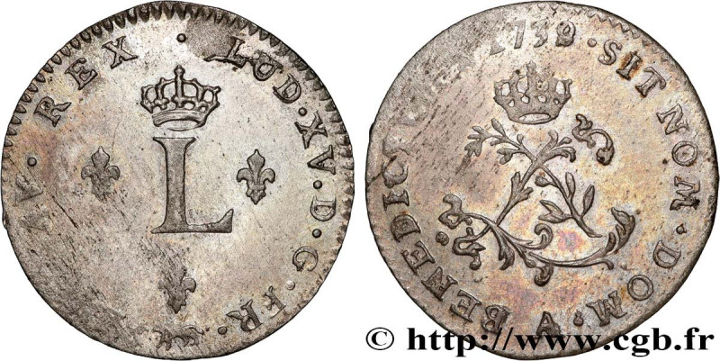 LOUIS XV THE BELOVED
Type : Double sol de billon 
Date : 1739 
Mint name / Town ...