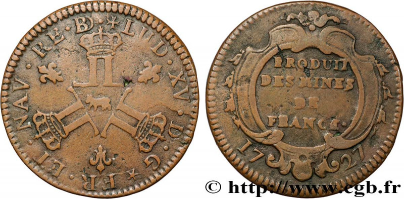 LOUIS XV THE BELOVED
Type : Seize deniers des mines de Béarn 
Date : 1727 
Mint ...