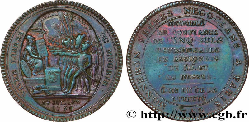 REVOLUTION COINAGE / CONFIANCE (MONNAIES DE…)
Type : Monneron de 5 sols au serme...