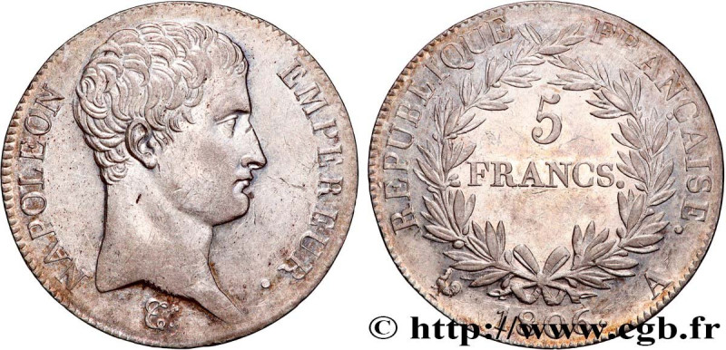 PREMIER EMPIRE / FIRST FRENCH EMPIRE
Type : 5 francs Napoléon Empereur, Calendri...