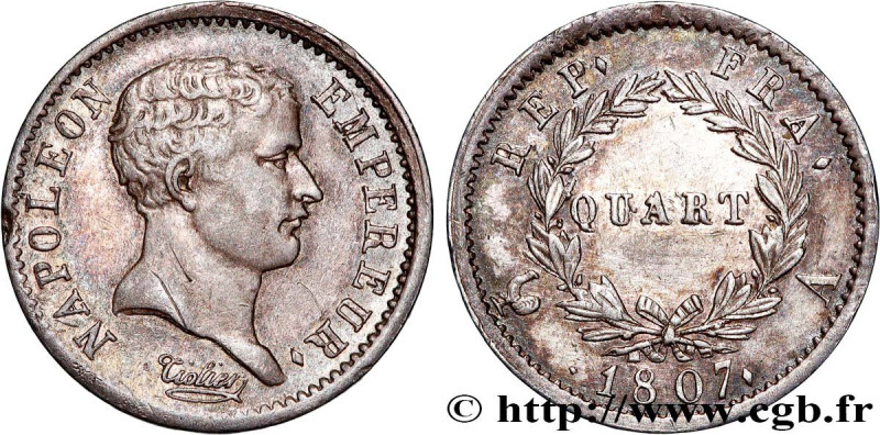 PREMIER EMPIRE / FIRST FRENCH EMPIRE
Type : Quart (de franc) Napoléon Empereur, ...