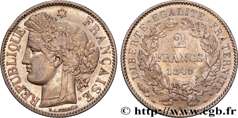 II REPUBLIC
Type : 2 francs Cérès, IIe République 
Date : 1849 
Mint name / Town...