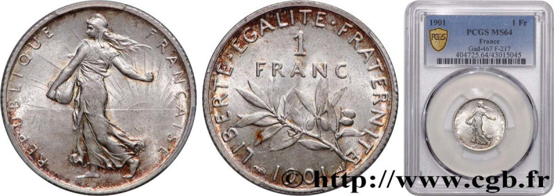 III REPUBLIC
Type : 1 franc Semeuse 
Date : 1901 
Quantity minted : 6200000 
Met...