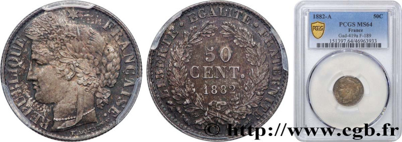 III REPUBLIC
Type : 50 centimes Cérès, IIIe République 
Date : 1882 
Mint name /...