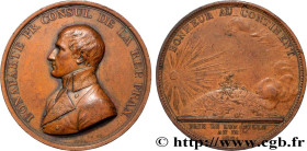 CONSULATE
Type : Médaille, paix de Lunéville 
Date : An 9 (1800-1801) 
Metal : copper 
Diameter : 54,5  mm
Engraver : Droz 
Weight : 54,36  g.
Edge : ...