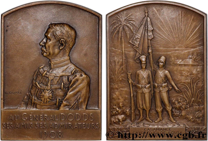 III REPUBLIC
Type : Plaquette, Au Général Dodds 
Date : 1908 
Metal : bronze 
Di...