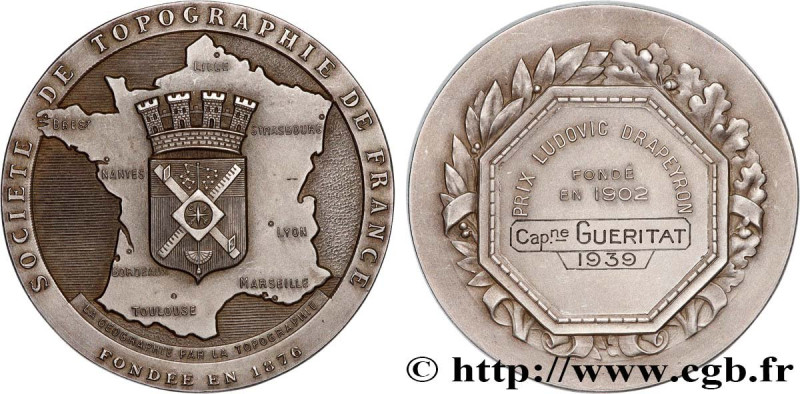 III REPUBLIC
Type : Médaille, Société de topographie, Prix Ludovic Drapeyron 
Da...