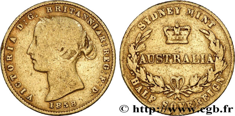 AUSTRALIA - VICTORIA
Type : 1/2 Souverain  
Date : 1858 
Mint name / Town : Sydn...