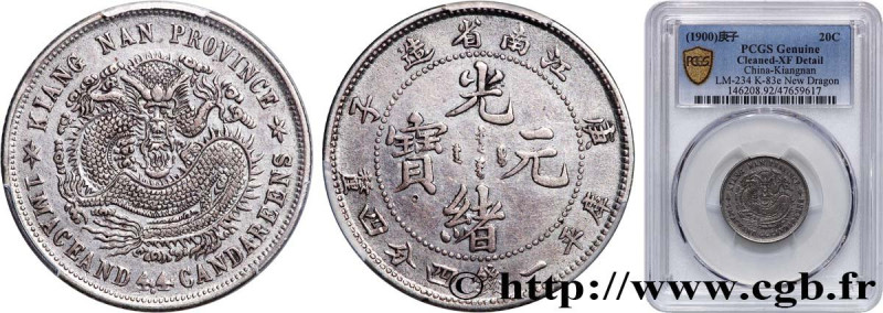 CHINA
Type : 20 Cents province de Kiangnan - Dragon  
Date : 1900 
Quantity mint...