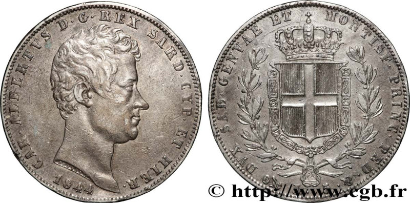 ITALY - KINGDOM OF SARDINIA - CHARLES-ALBERT
Type : 5 Lire  
Date : 1844 
Mint n...