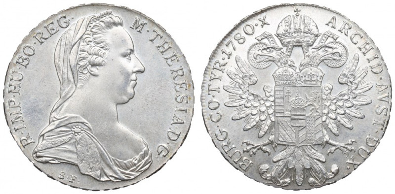 Austria, Marie Theresia, Thaler 1780 - restrike Wyśmienity, menniczy egzemplarz....