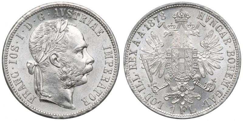 Austria-Hungary, Franz Joseph I, 1 florin 1878 Piękny, okołomenniczy egzemplarz....