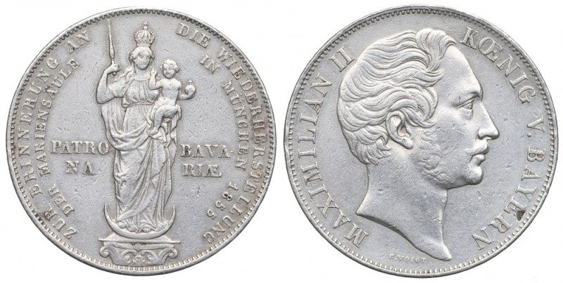 Germany, Bavaria, Taler = 2 gulden 1855 Talar 1855 Monachium, wybity z okazji po...