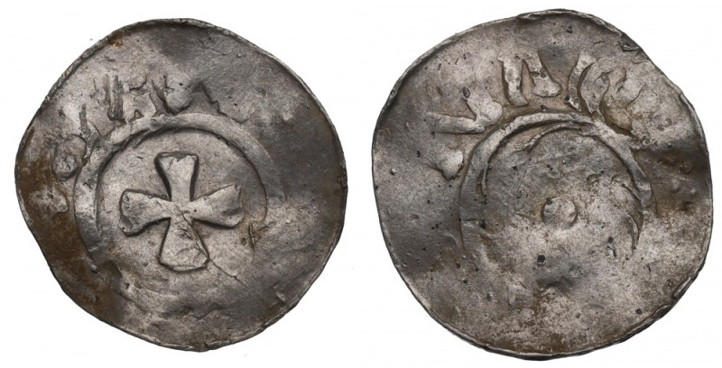 Germany, Saxony, Bernhard II, Denarius Lüneburg Rzadsza moneta niemieckiego śred...