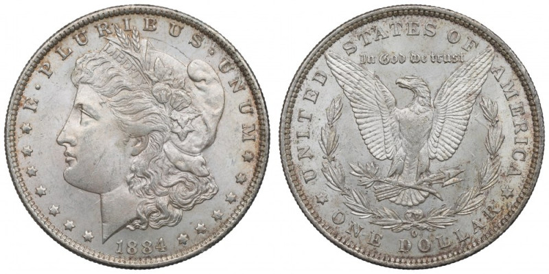 USA, Morgan dollar 1884 O Bardzo ładny przykład morganówki. 
Reference: Krause ...