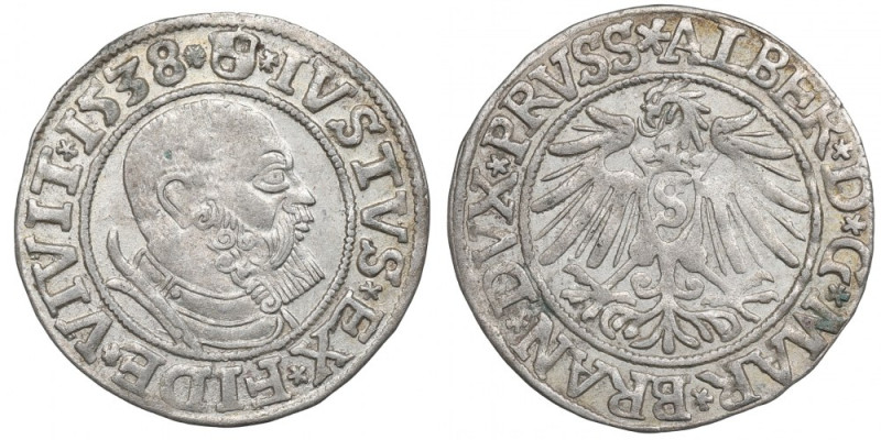 Germany, Preussen, Albrecht Hohenzollern, Groschen 1538, Konigsberg Ładny egzemp...