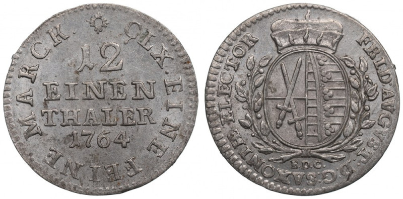 Germany, Saxony, 1/12 tahler 1764 Bardzo ładny egzemplarz. 

Grade: AU/UNC