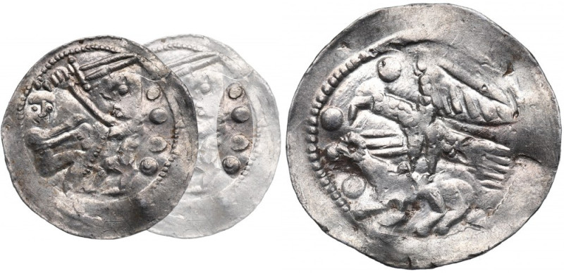 Vladislaus II, Denarius, Cracow - NGC MS62 Charakterystyczny denar przedstawiają...