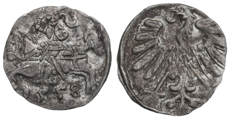 Sigismund II Augustus, Denarius 1558, Vilnius Bardzo ładny, dobrze wybity egzemp...