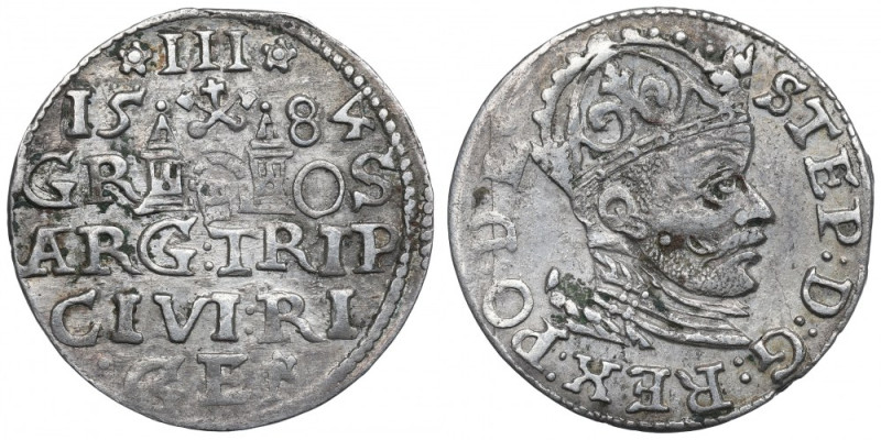 Stephan Bathory, 3 groschen 1584, Riga Bardzo ładny egzemplarz. Reference: Iger ...