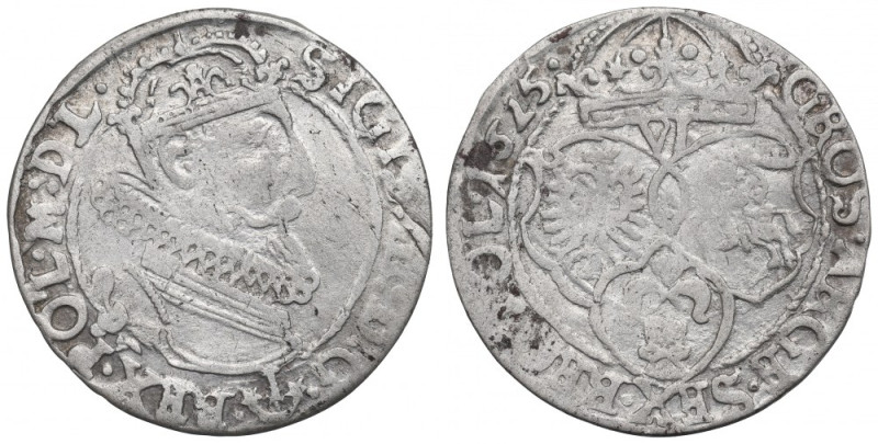 Sigismund III, 6 groschen 1625, Cracow Obiegowy egzemplarz. Reference: Kopicki 1...