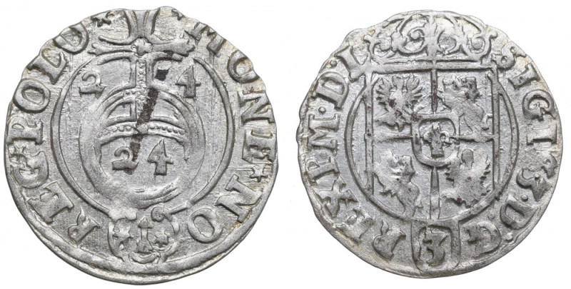 Sigismund III, 1,5 groschen 1624, Bromberg Bardzo ładny egzemplarz. Awers: w oto...