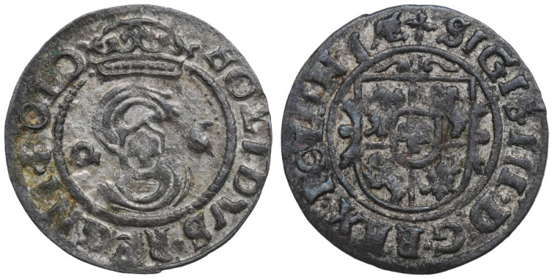 Sigismund III, Solidus 1626, Bromberg Bardzo ładny egzemplarz późnego szeląga Zy...