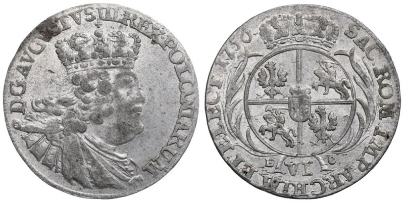 Germany, Saxony, Friedrich August II, 6 groschen 1756, Leipzig Ładny egzemplarz ...