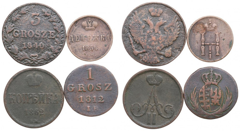 Poland and Russia, Lot of copper coins Różne nominały i okresy.