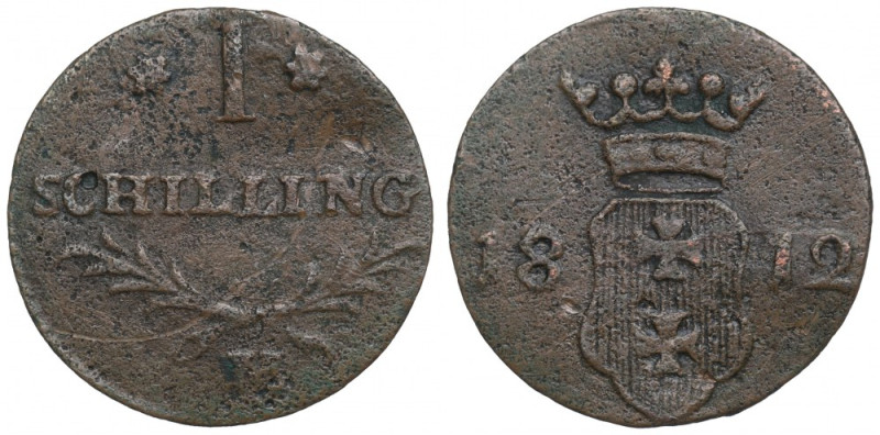 Free City of Danzig, Schilling 1812 Ładny, obiegowy egzemplarz. 
Grade: VF