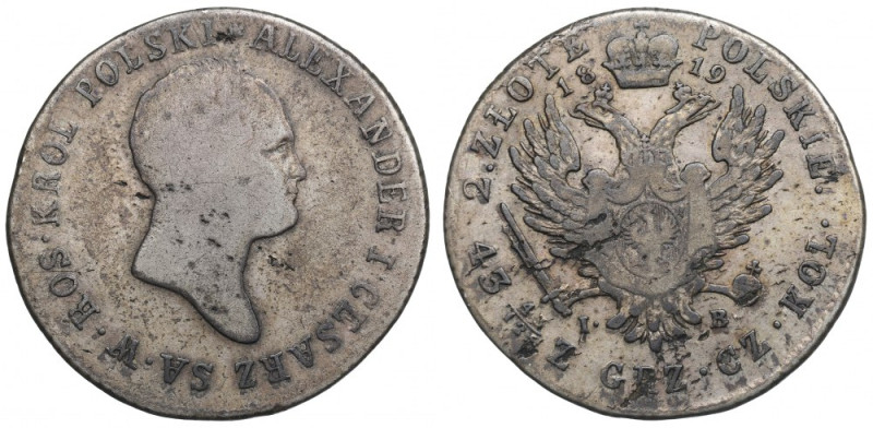 Poland under Russia, Alexander I, 2 zloty 1819 Obiegowy egzemplarz. Awers: głowa...