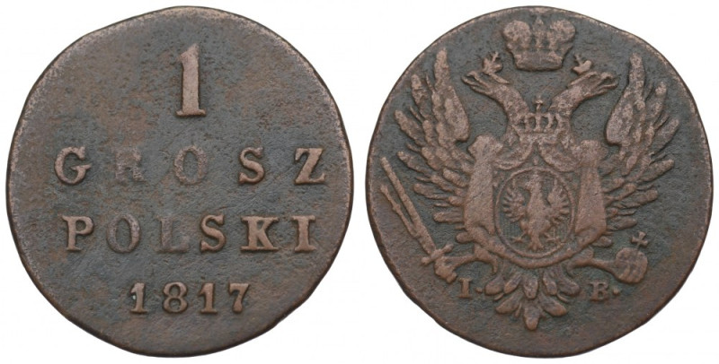 Kingdom of Poland, Alexander I, 1 groschen 1817 Czytelny przykład groszówki. Ref...